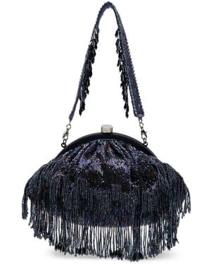 SLO_HAND_MADE Firante Fringe-Trimmed Clutch Bag - Blue