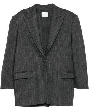 ANDAMANE Blazer Teresa Oversize A Rayas Diplomáticas - Gris