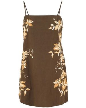 Hemant & Nandita Bota Floral Mini Dress - Brown