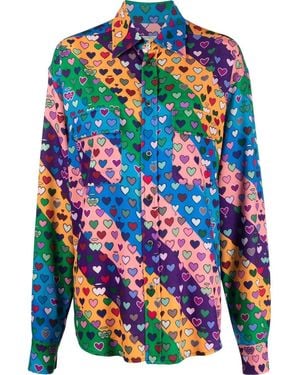 ALESSANDRO ENRIQUEZ Heart-Print Shirt - Blue