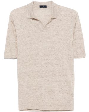 Barba Napoli Fein Gestricktes T-Shirt - Natur