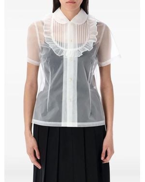Comme des Garçons Ruffled Sheer Shirt - Blue