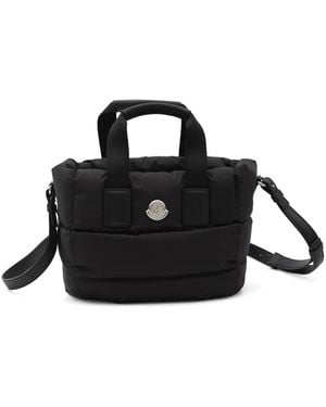 Moncler Doudoune Leather Mini Tote Bag in Black | Lyst Moncler Doudoune Leather Mini Tote Bag in Black | Lyst