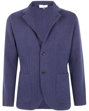 Lardini Pinstripe Button Blazer - Blue