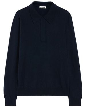 Jil Sander Long-Sleeves Polo Jumper - Blue