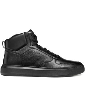 Geox Logo-Detail Leather Boots - Black