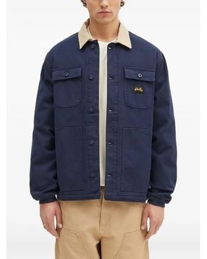 Stan Ray Contrast-Collar Shirt Jacket - Blue