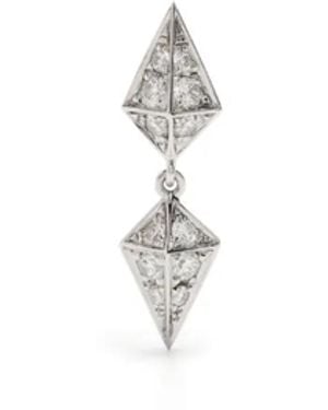 Statement Paris Rockaway Diamond Single Earring - White