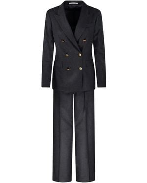 Tagliatore Double-Breasted Button Suit - Black