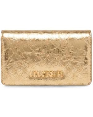 Love Moschino Metallic-Chain Shoulder Bag - Natural