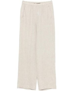 Enza Costa Elasticated-Waist Wide-Leg Trousers - White