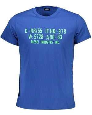 DIESEL Text-print T-shirt - Blau
