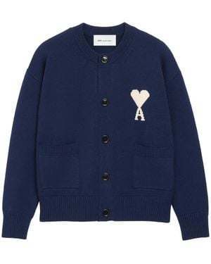 Ami Paris Cárdigan Ami De Coeur - Azul