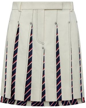 Thom Browne Pleated Striped Skirt - Gray