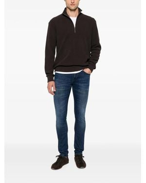 Dondup George Faded Skinny-Fit Denim Jeans - Black