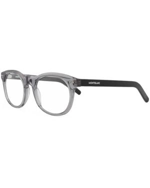 Montblanc Logo-Print Round-Frame Glasses - White