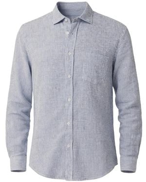 Hartford Gestreiftes Paul Hemd - Blau