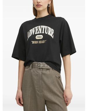 Pinko Graphic-Print T-Shirt - Black
