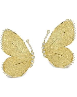 Tanya Farah Large Butterfly Wing Diamond Earrings - Natural