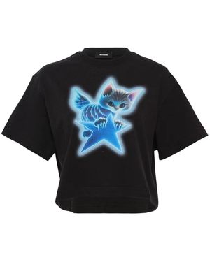 we11done Amber-Graphic T-Shirt - Blue