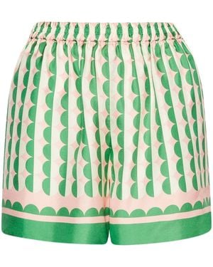 Oscar de la Renta Geometric Pattern Shorts - Green