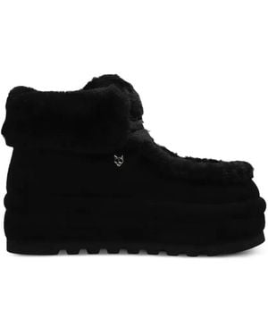 Naked Wolfe Bambi Wildlederstiefeletten Mit Shearling-Besatz - Schwarz