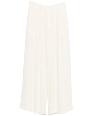 ELEH Button Pleated Tailored Trousers - White