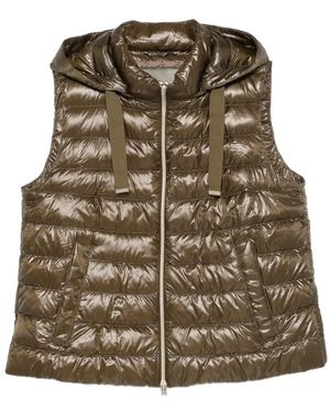 Herno Drawstrings-Collar Waistcoat - Green