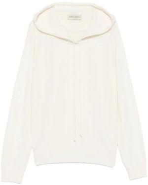 SERGIO MORETTI FIRENZE Ribbed-Trim Hoodie - White
