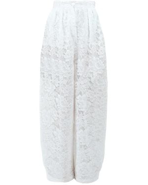 ROWEN ROSE Lace Carrot Pants - White