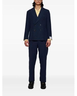 Doppiaa Double-Breasted Aabele Blazer And Aantioco Pants - Blue