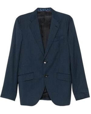 Etro Herringbone-Pattern Wool Suit - Blue