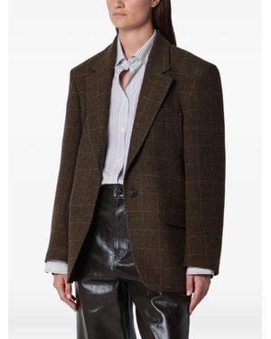 Rohe Blazer Oversize À Carreaux En Laine Vierge - Noir