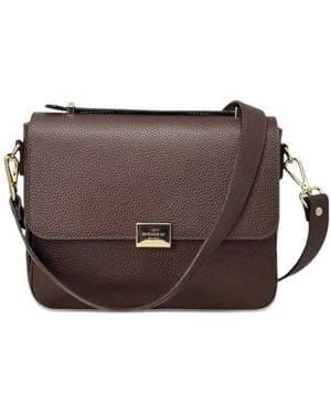 Avenue Ingrid Pebbled Satchel - Brown