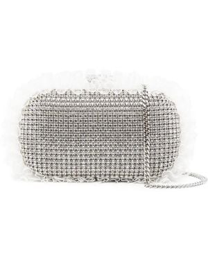 Self-Portrait Clutch Mit Kristallspitze - Grau
