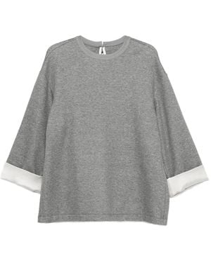 Carven Top Con Polsini A Contrasto - Grigio