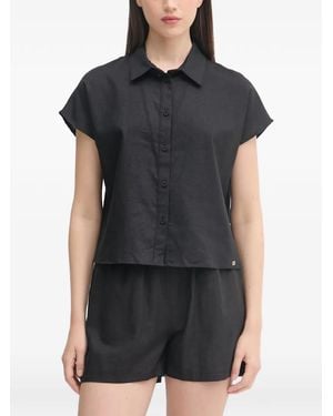 GAUDI Button-Up Short-Sleeve Shirt - Black