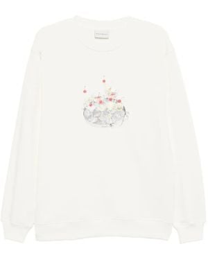 Drole de Monsieur カクテルプリント スウェットシャツ - ホワイト