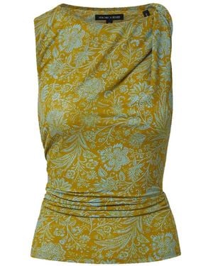 Veronica Beard Otessa Floral-Print Top - Green