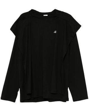B+ AB Logo Layered Hoodie - Black