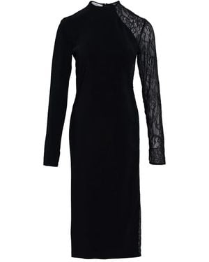 Stella McCartney Miracle Lace-Trim Crepe Midi Dress - Black
