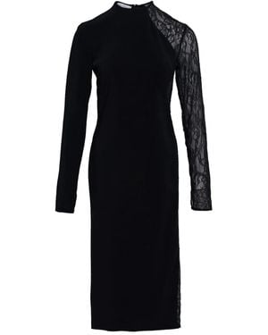 Stella McCartney Miracle Lace-Trim Crepe Midi Dress - Black