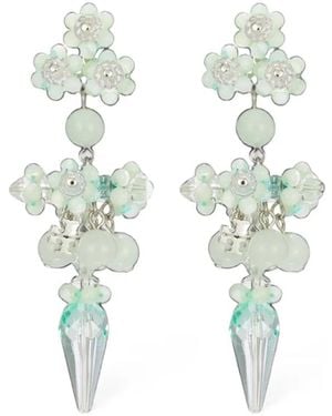 Tory Burch Curiosity Beaded Linear Earrings - White