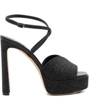 Jimmy Choo Glittered Platform Sandals - Black