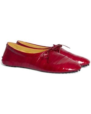 Alberta Ferretti Tie-Detail Ballet Flats - Red