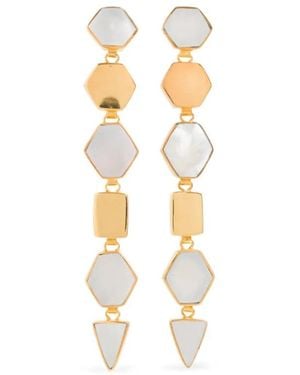 freya rose Warrioress Geometric Armor Drops Earrings - Metallic