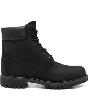 Timberland Padded-Collar Lace-Up Boots - Black