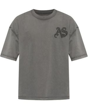 AllSaints Insignia T-Shirt Met Logopatch En Korte Mouwen - Grijs