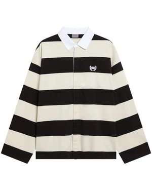 Balenciaga Striped Polo Shirt - Black