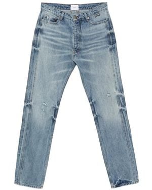 Rhude Distressed Straight-Leg Jeans - Blue